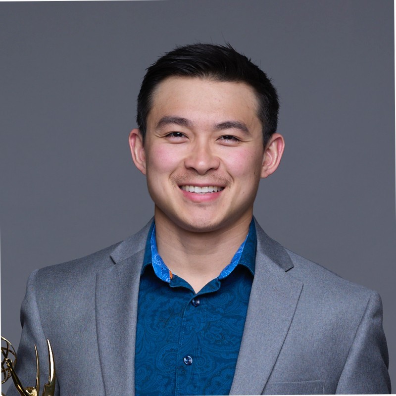 Cinematographer Nuk Suwanchote with his Emmy award